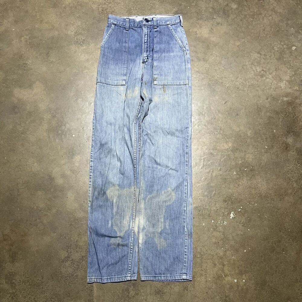 Vintage 70s Wrangler Blue Fatigue Western Jeans 24x31